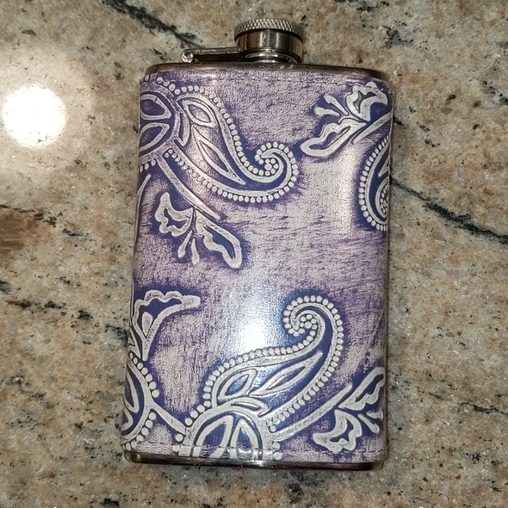 Pretty Purple Floral Flask